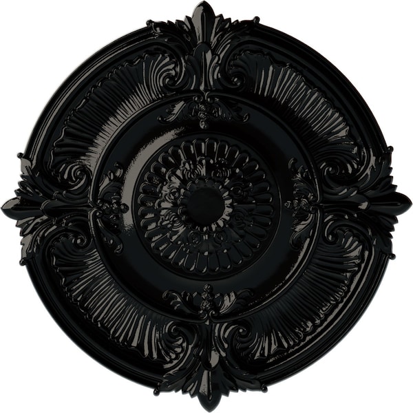Ekena Millwork Attica Acanthus Leaf Ceiling Medallion (Canopies up to 4 5/8"), 53 1/2"OD x 3 1/2"P, Black Pearl CM53ATBPS - main